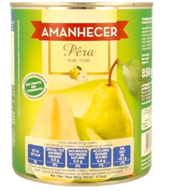 Amanhecer Pears 850g x 12
